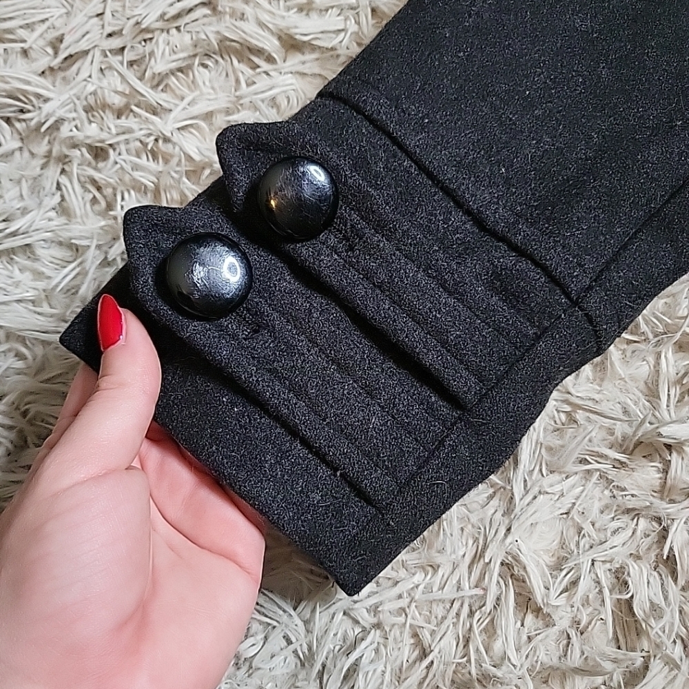 Womens Giacca Wool Blend Coat Jacket Charcoal Gray Size Small S Winter Fall Chic - Picture 4 of 15
